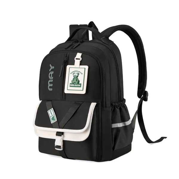 Black Durable Korean Vibe Unisex Backpack MS21